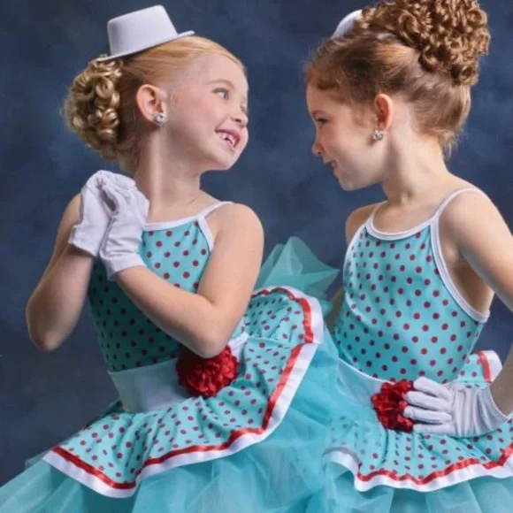 NWT Curtain call dipping dot Style E1520 polkadot tutu dress with hat size CSM